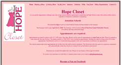 Desktop Screenshot of hopecloset.com