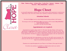 Tablet Screenshot of hopecloset.com